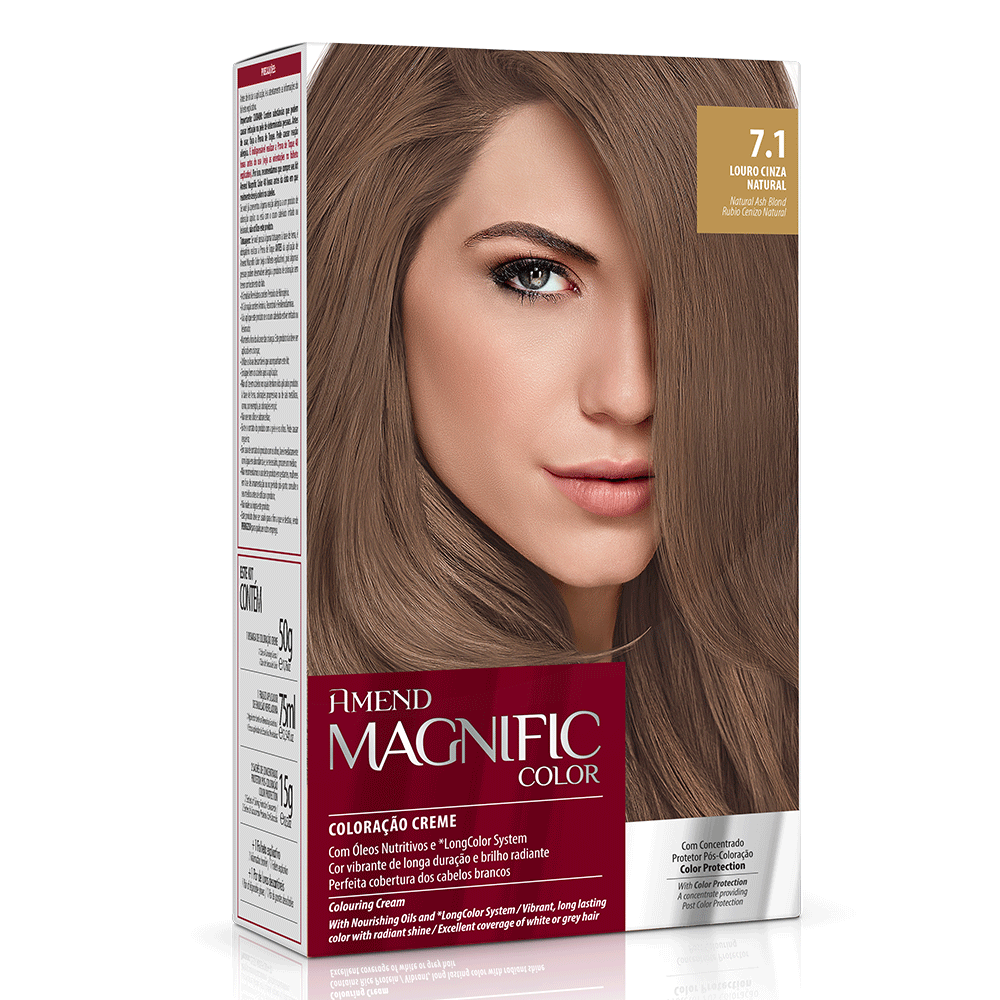 Kit Coloração Amend Magnific Color 7.1 Louro Cinza Natural